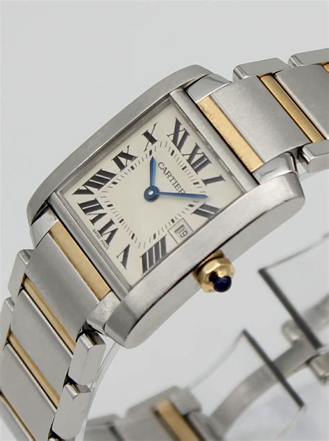 cartier square watch tank|cartier tank watch two tone.